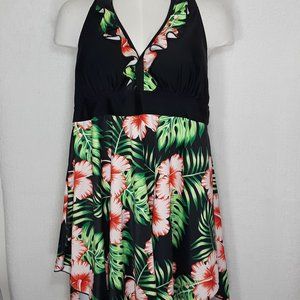 YOU DI AN Black 4XL Tankini Skirt Top Women's